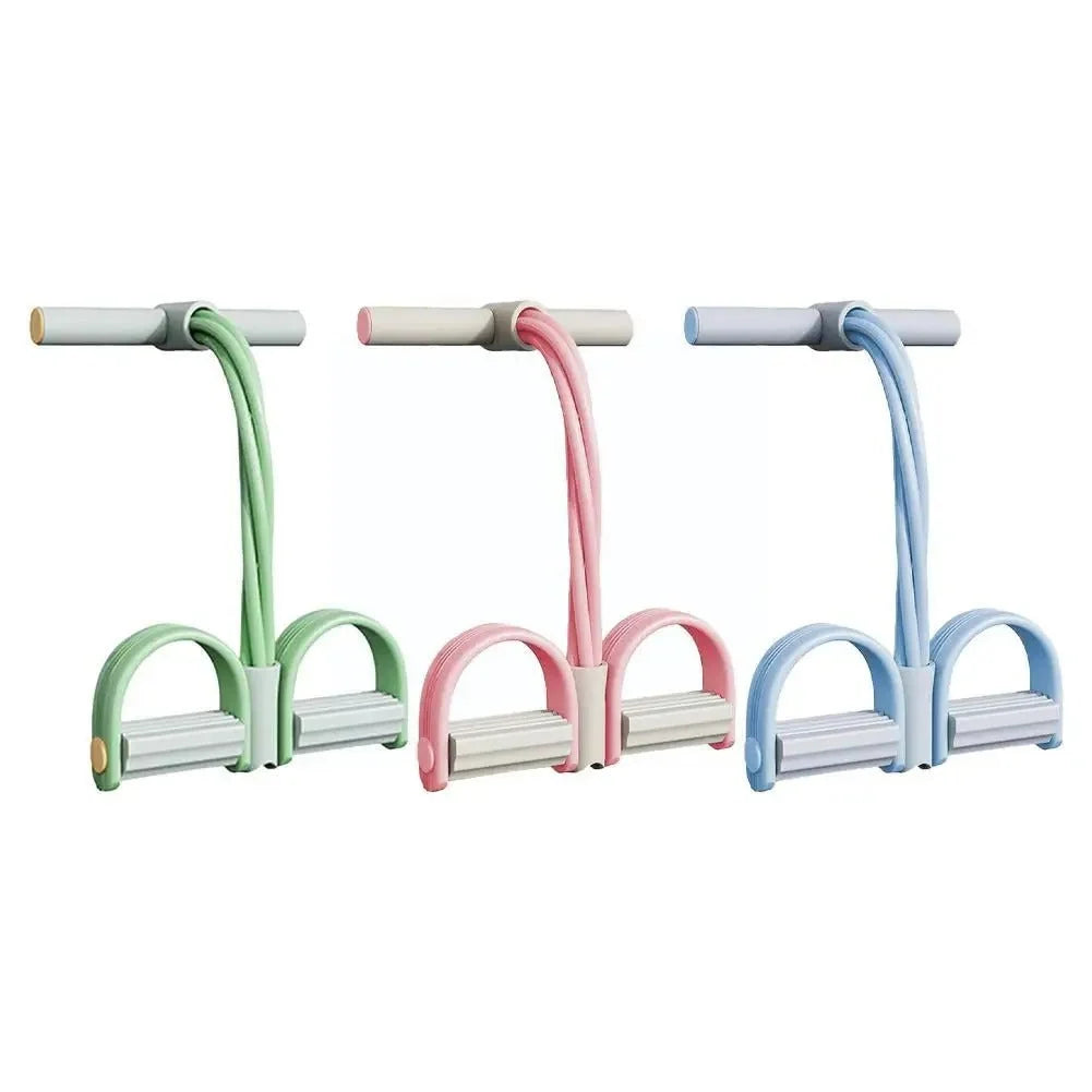 Pedal Resistance Band 4-Tube Non-Slip Foam Handles