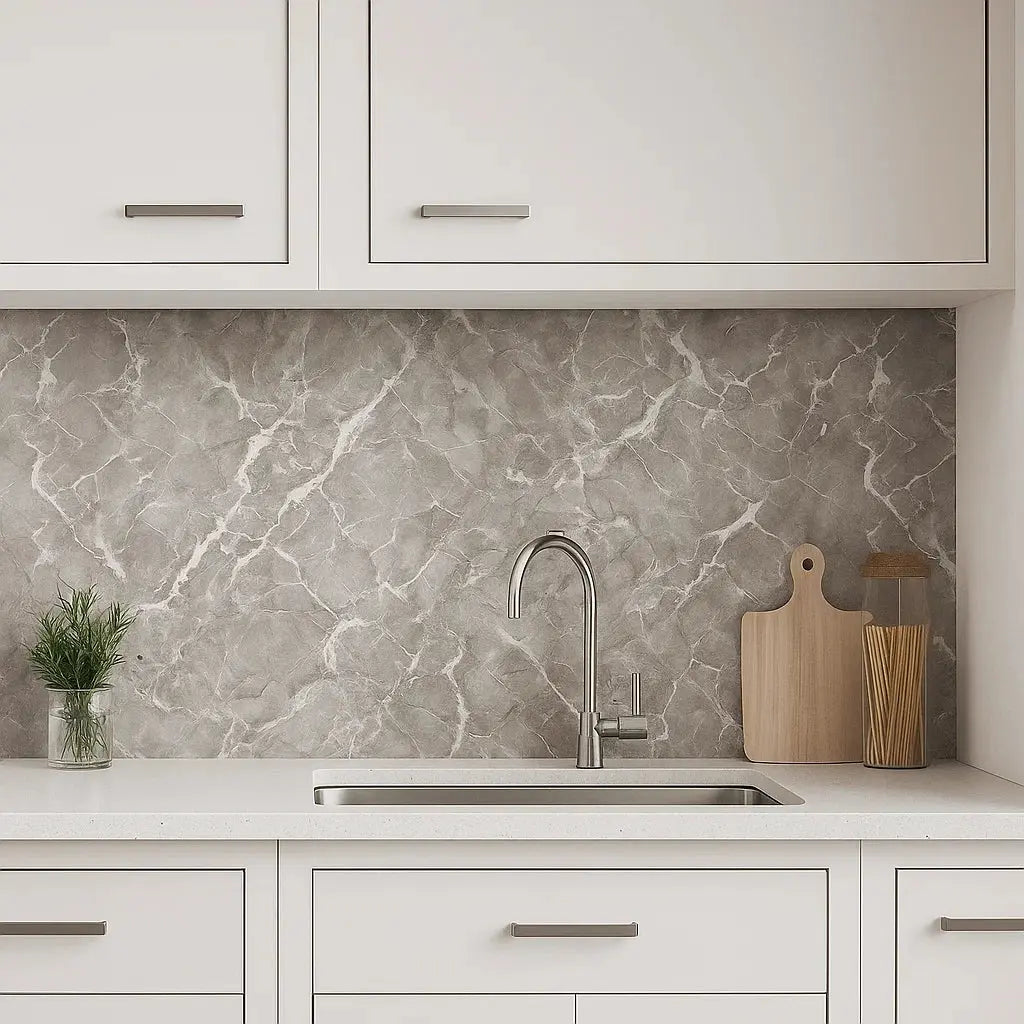 Peel-and-Stick Surface Film Matte Marble Water & Heat-Resistant