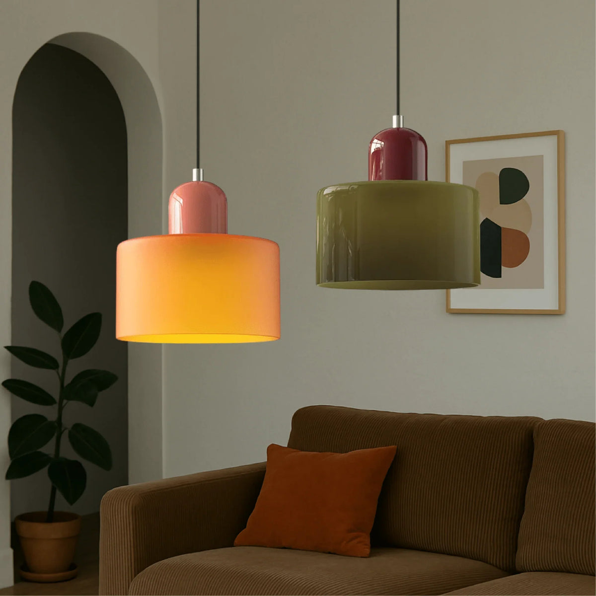 Pendant Light Bauhaus Geometric Colored Glass
