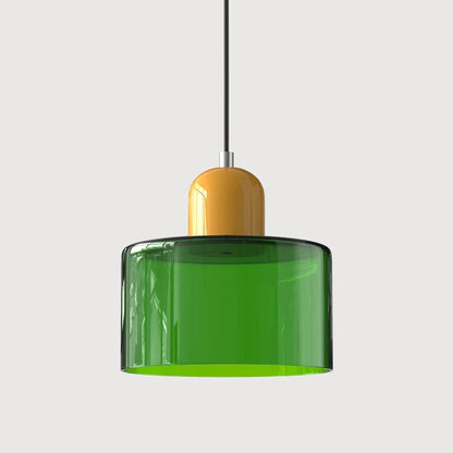 Pendant Light Bauhaus Geometric Tinted Glass Warm Glow
