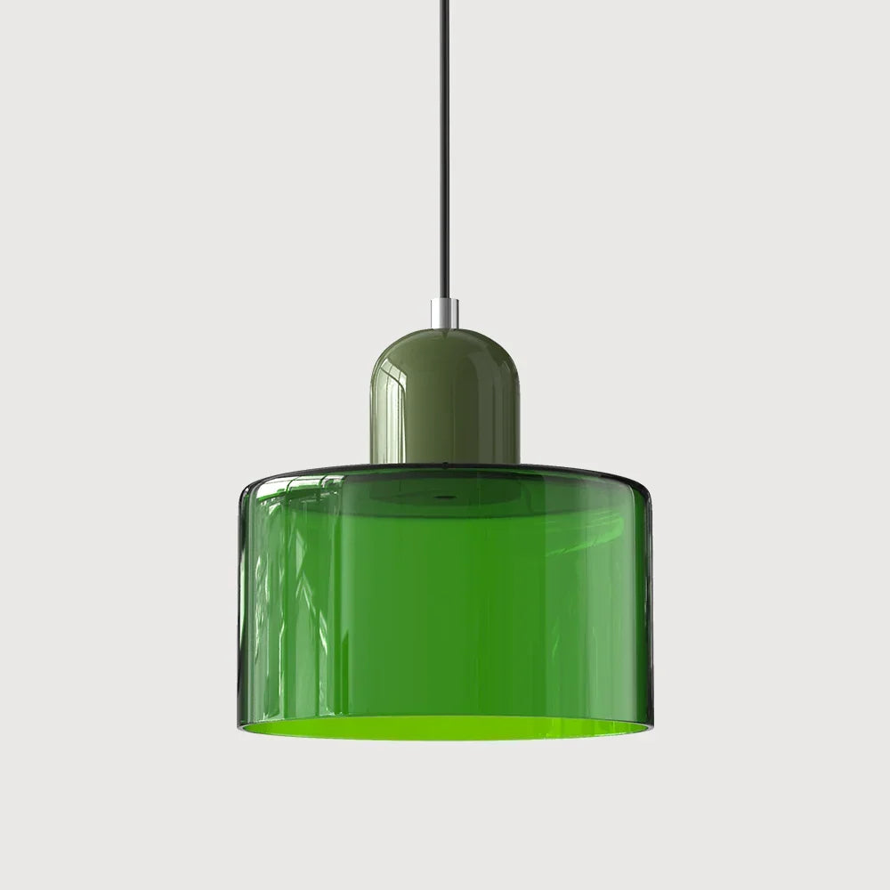 Pendant Light Bauhaus Geometric Tinted Glass Warm Glow