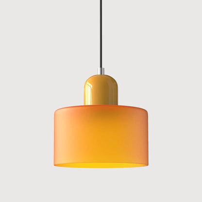 Pendant Light Bauhaus Geometric Tinted Glass Warm Glow