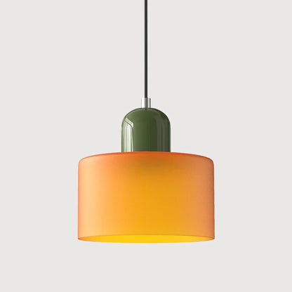 Pendant Light Bauhaus Geometric Tinted Glass Warm Glow