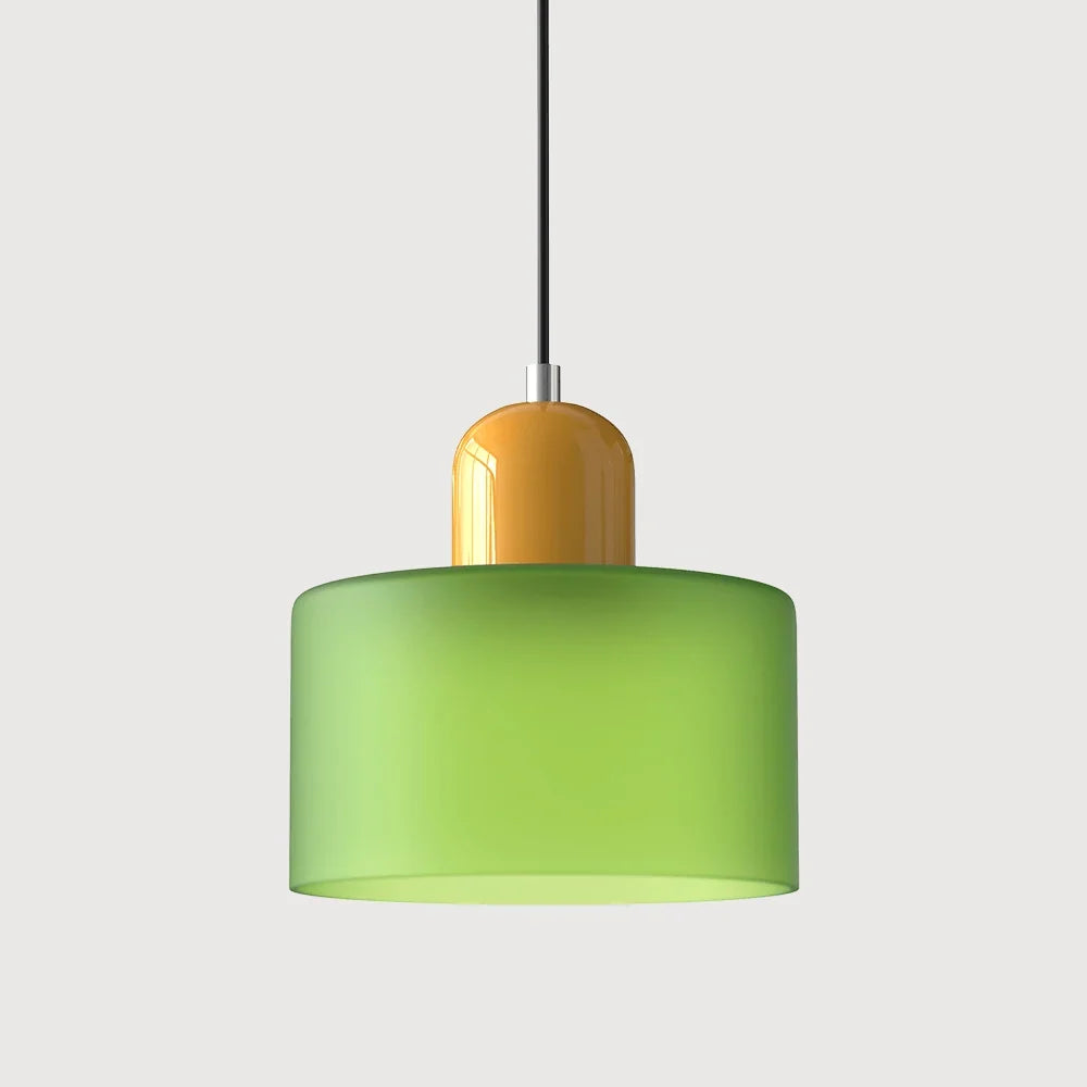 Pendant Light Bauhaus Geometric Tinted Glass Warm Glow