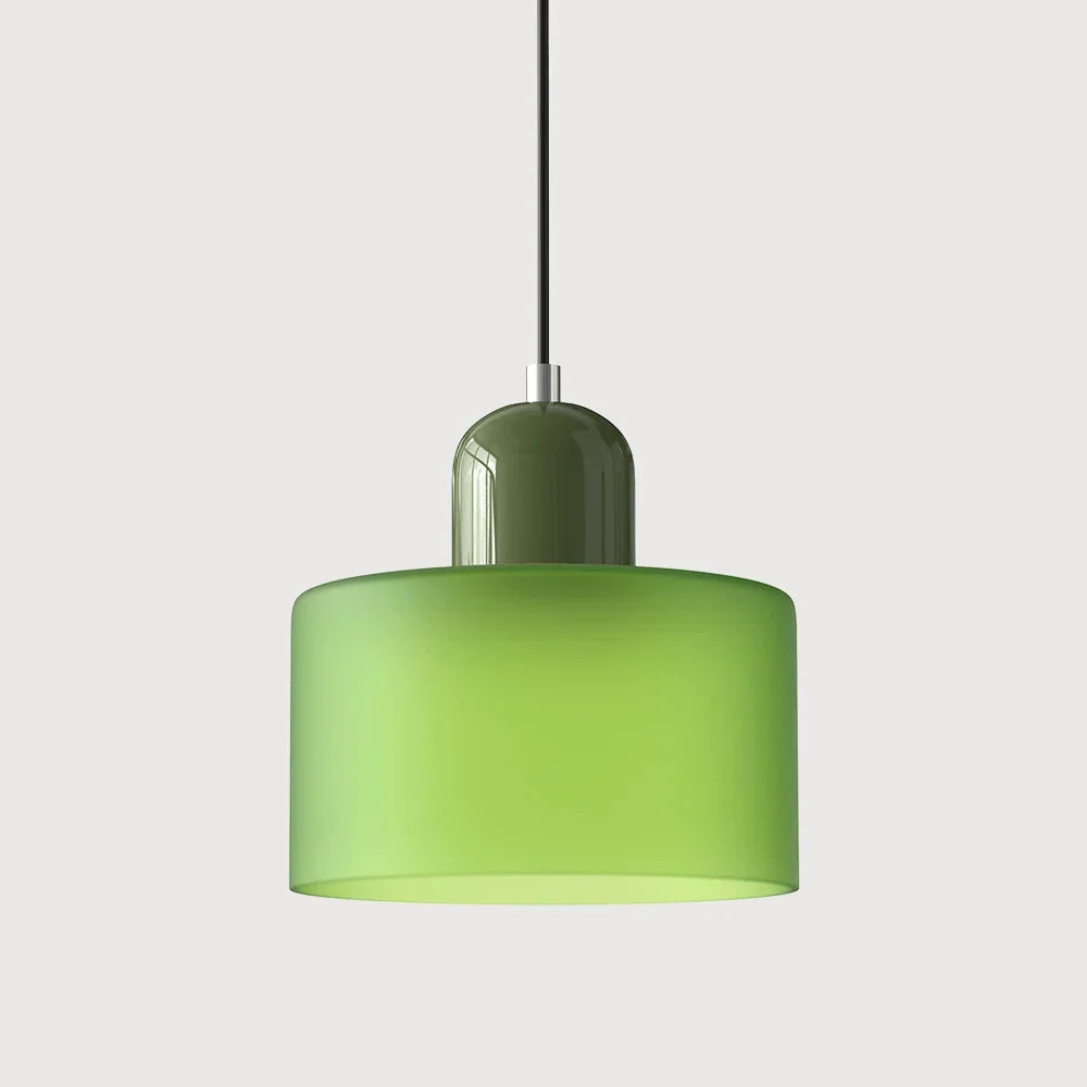 Pendant Light Bauhaus Geometric Tinted Glass Warm Glow