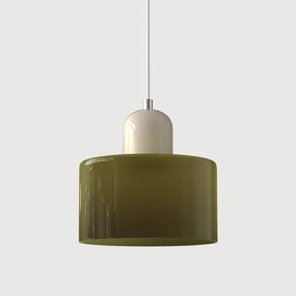 Pendant Light Bauhaus Geometric Tinted Glass Warm Glow