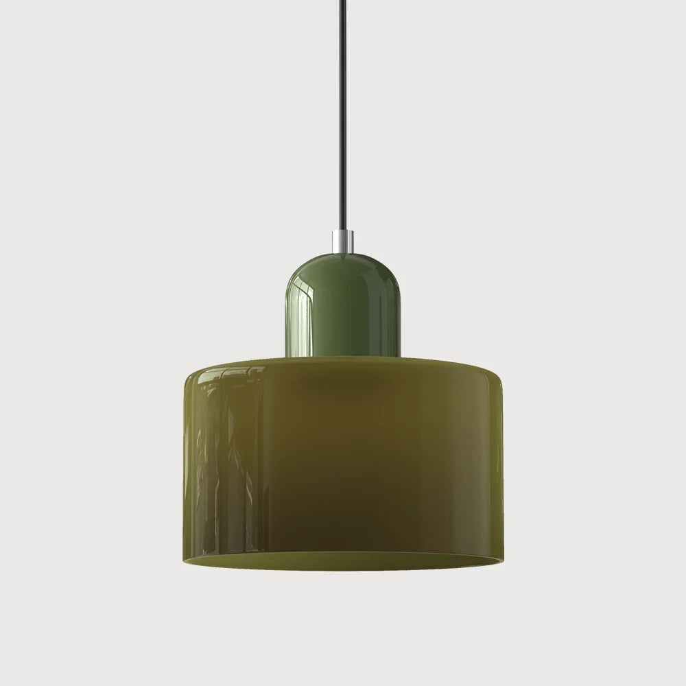 Pendant Light Bauhaus Geometric Tinted Glass Warm Glow