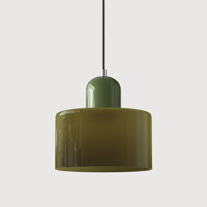 Pendant Light Bauhaus Geometric Tinted Glass Warm Glow