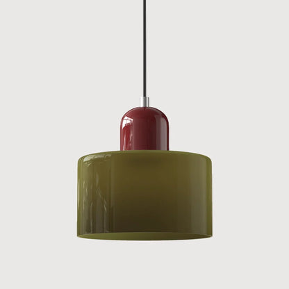 Pendant Light Bauhaus Geometric Tinted Glass Warm Glow