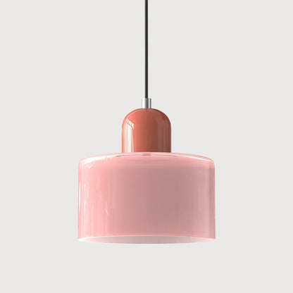Pendant Light Bauhaus Geometric Tinted Glass Warm Glow