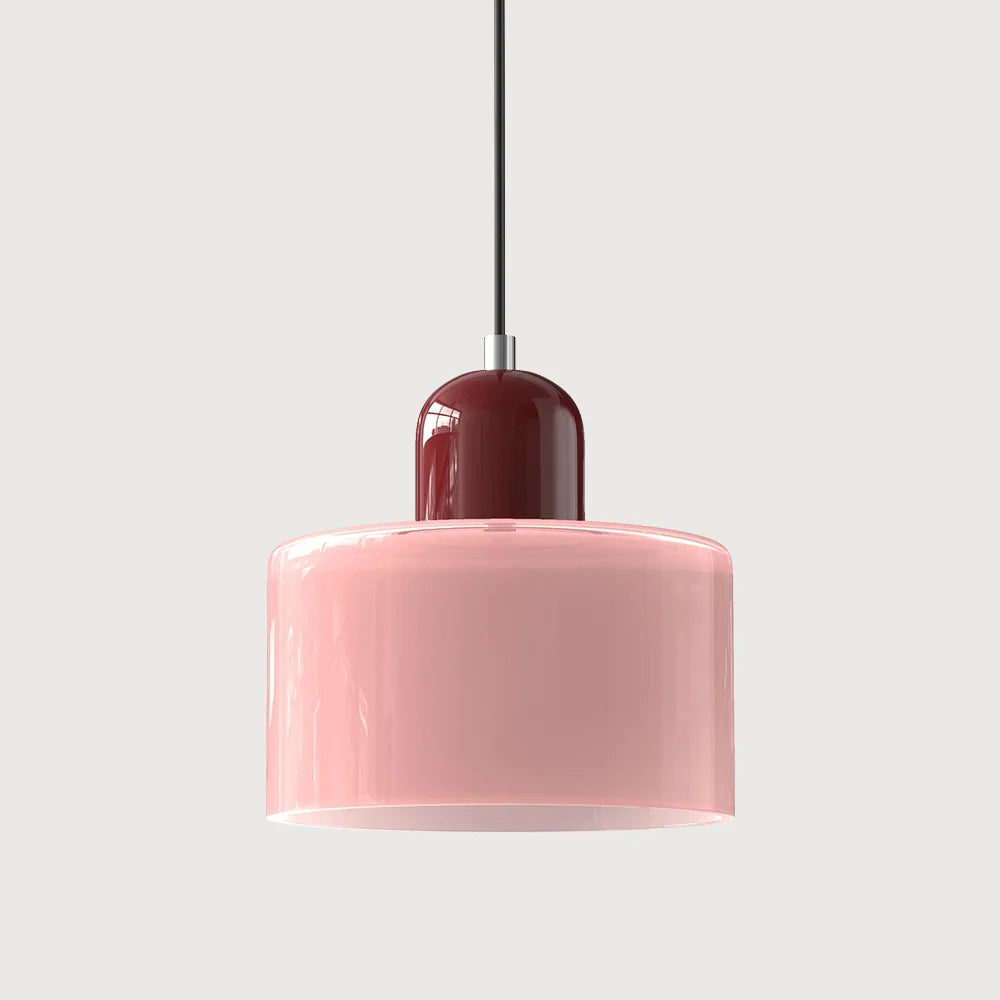 Pendant Light Bauhaus Geometric Tinted Glass Warm Glow