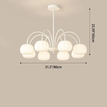 Pendant Light Branch Style Pumpkin Shades 5-8 Lights
