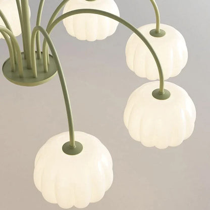 Pendant Light Branch Style Pumpkin Shades 5-8 Lights