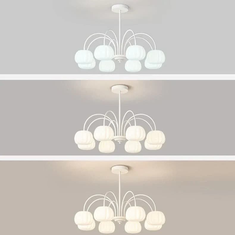 Pendant Light Branch Style Pumpkin Shades 5-8 Lights