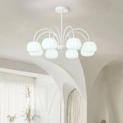 Pendant Light Branch Style Pumpkin Shades 5-8 Lights