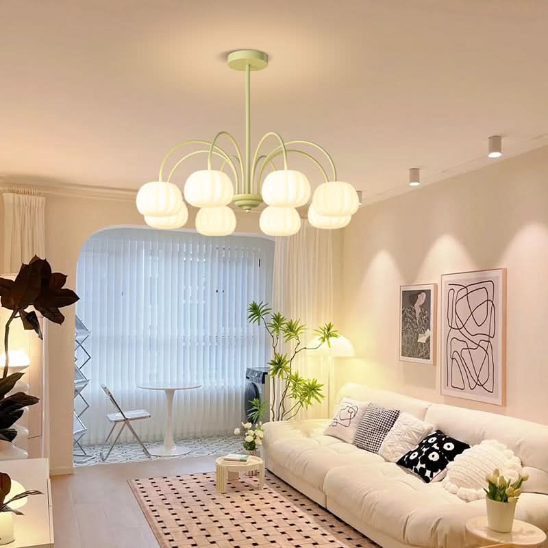 Pendant Light Branch Style Pumpkin Shades 5-8 Lights