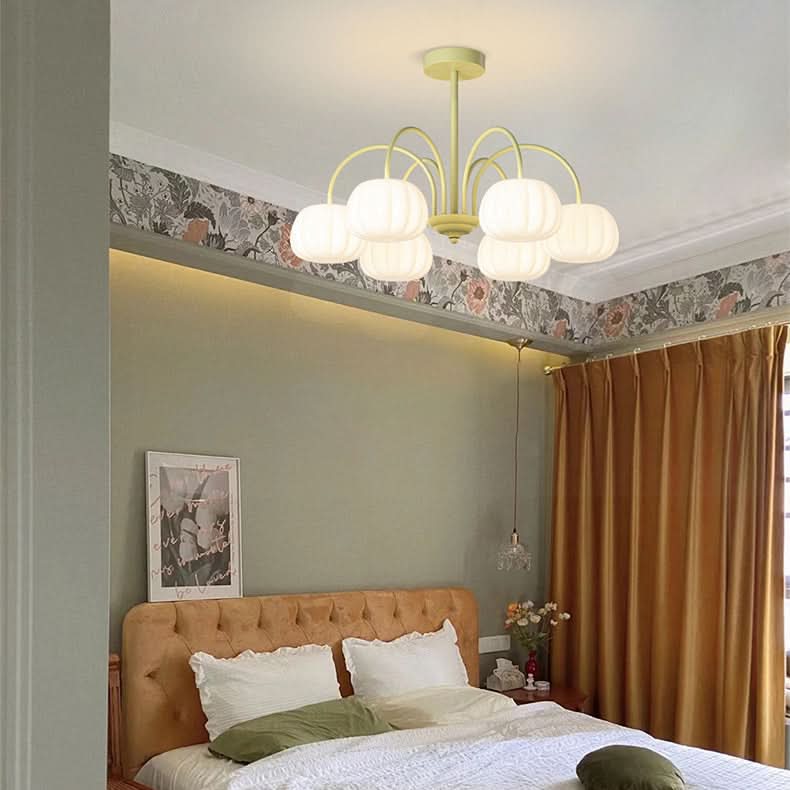 Pendant Light Branch Style Pumpkin Shades 5-8 Lights