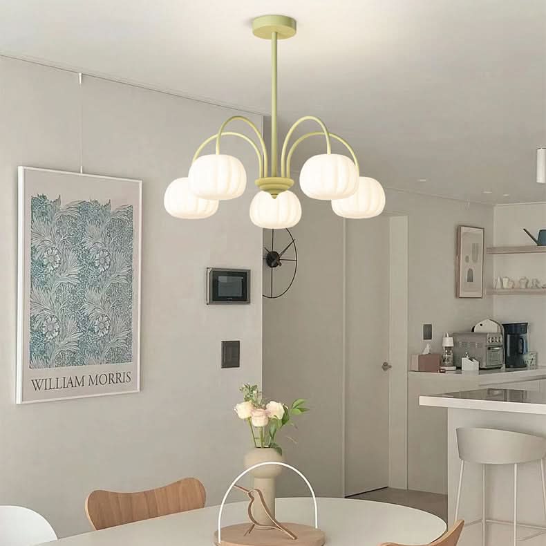 Pendant Light Branch Style Pumpkin Shades 5-8 Lights