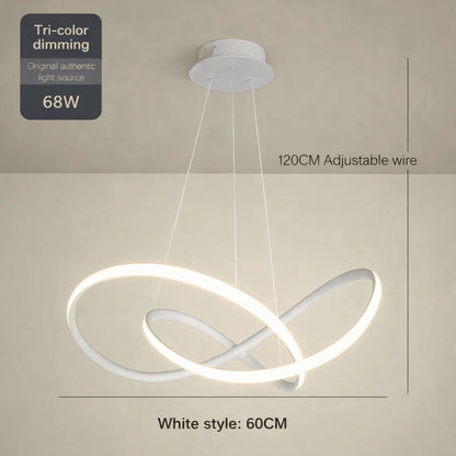 Pendant Light Clover Design Dimmable LED Remote Control