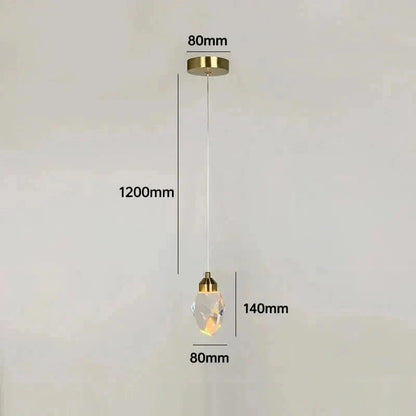 Pendant Light Faceted K9 Crystal Integrated LED