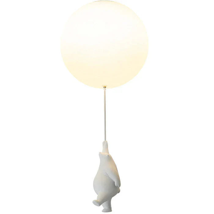 Pendant Light Frosted Glass Resin Bear Integrated LED