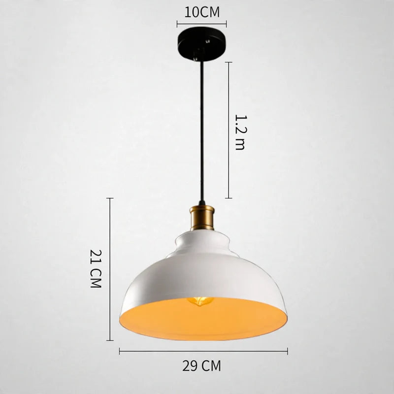 Pendant Light Industrial Iron Adjustable Height