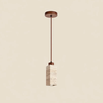 Pendant Light Natural Stone Texture Adjustable Cord Wood Mount