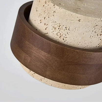 Pendant Light Natural Travertine Adjustable Height With Bulb Included