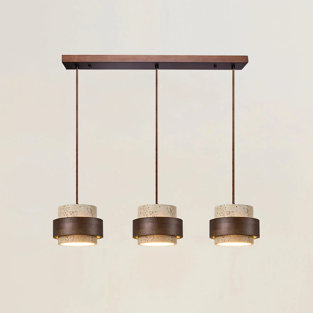 Pendant Light Natural Travertine Adjustable Height With Bulb Included
