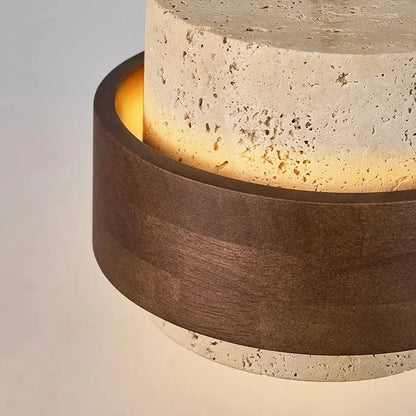 Pendant Light Natural Travertine Adjustable Height With Bulb Included