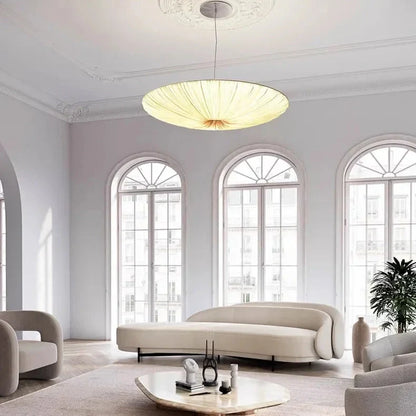 Pendant Light Pleated Fabric Integrated LED