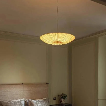 Pendant Light Pleated Fabric Integrated LED