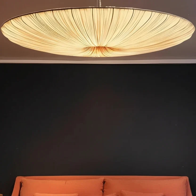 Pendant Light Pleated Fabric Integrated LED