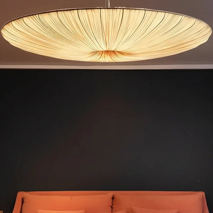 Pendant Light Pleated Fabric Integrated LED