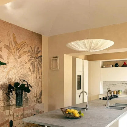 Pendant Light Pleated Fabric Integrated LED