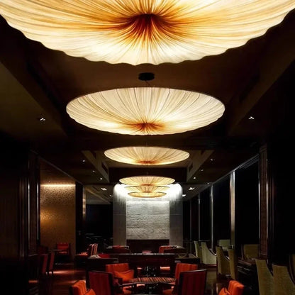 Pendant Light Pleated Fabric Integrated LED