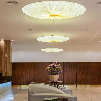Pendant Light Pleated Fabric Integrated LED