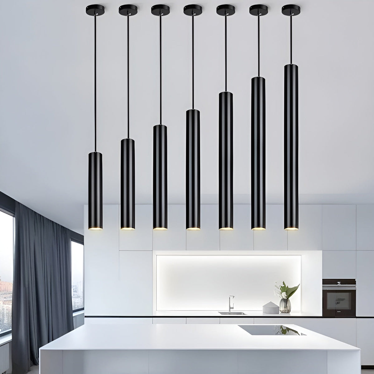 Pendant Light Slim Tube Aluminum Adjustable Height 7W LED