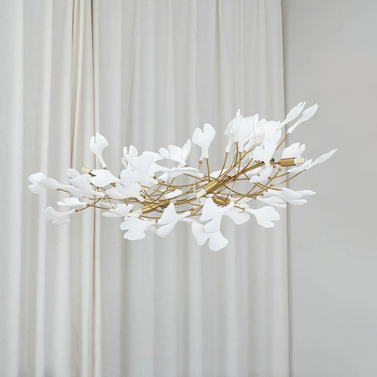 Pendant Light White Ceramic Sculptural U-Shaped Design