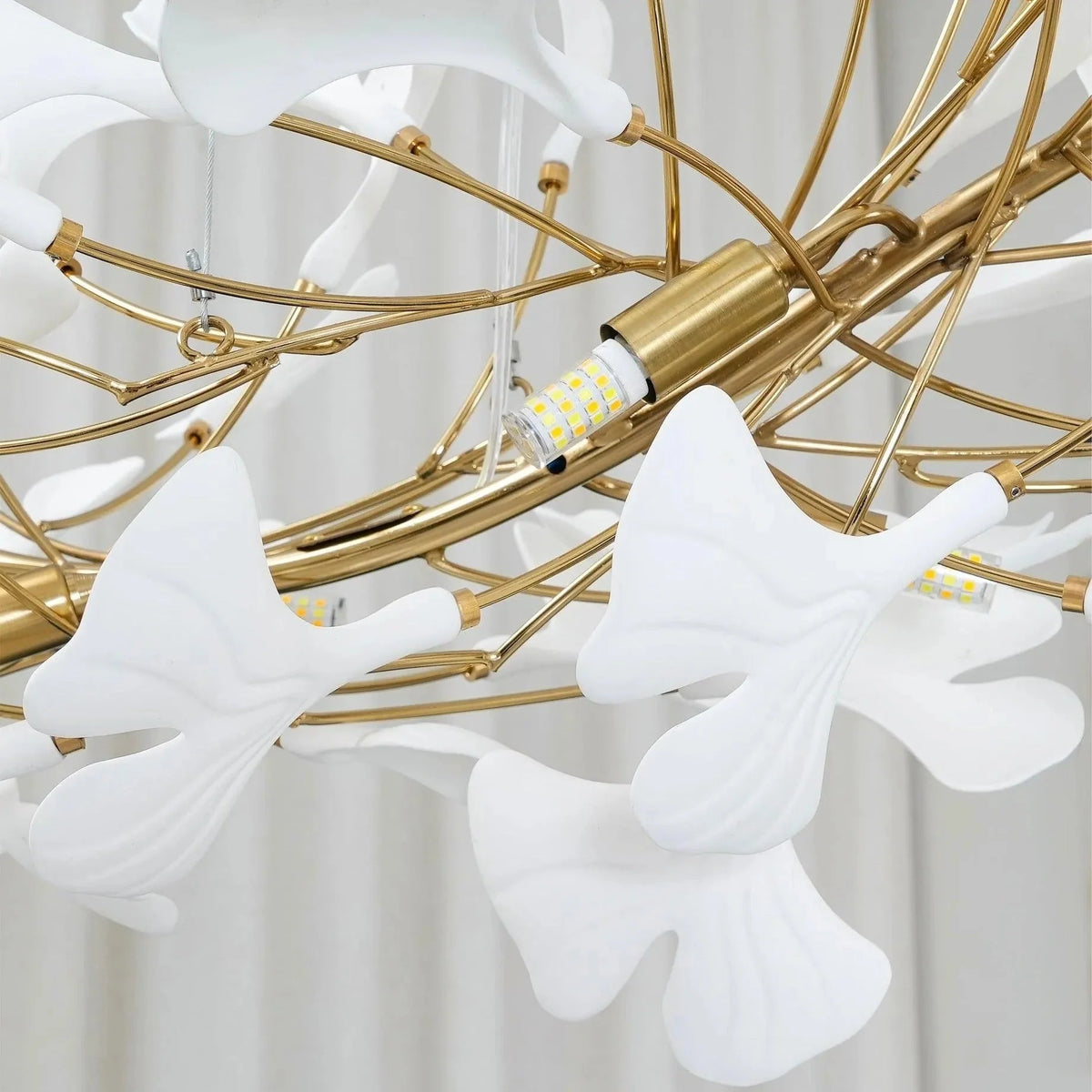 Pendant Light White Ceramic Sculptural U-Shaped Design