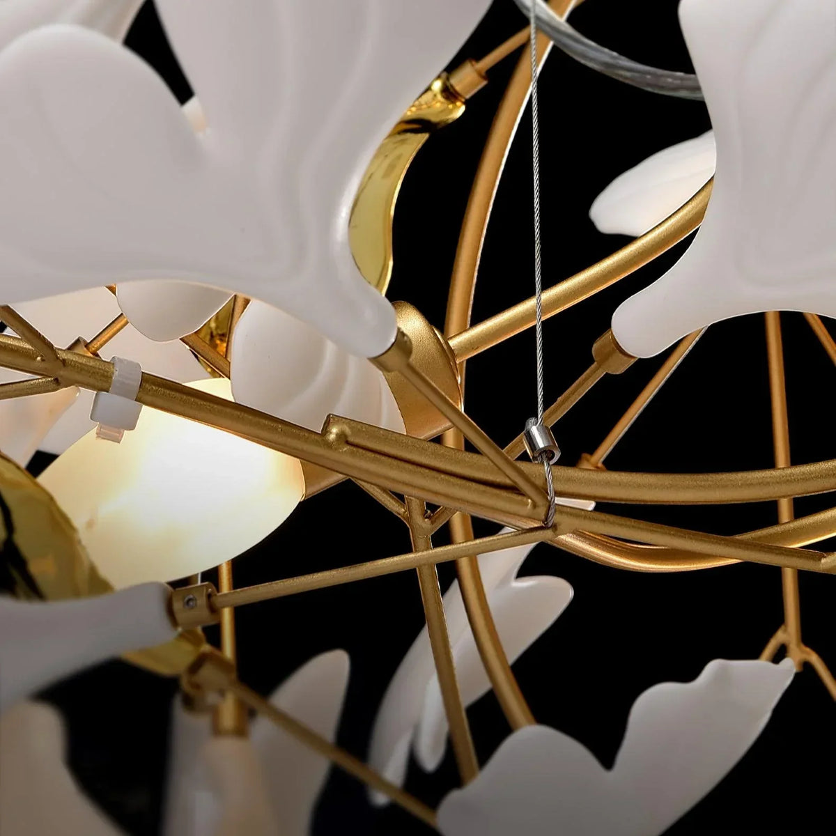 Pendant Light White Ceramic Sculptural U-Shaped Design