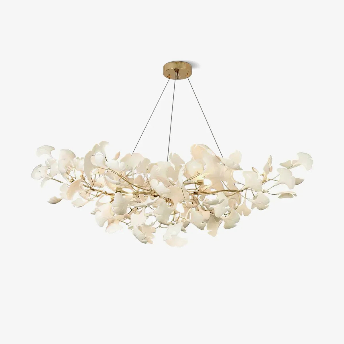 Pendant Light White Ceramic Sculptural U-Shaped Design