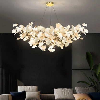 Pendant Light White Ceramic Sculptural U-Shaped Design