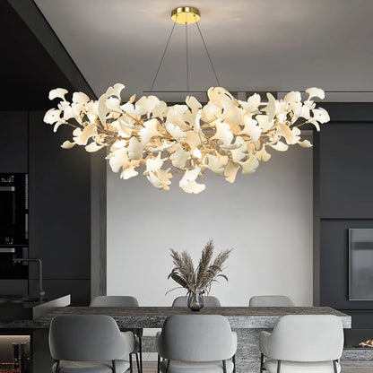 Pendant Light White Ceramic Sculptural U-Shaped Design