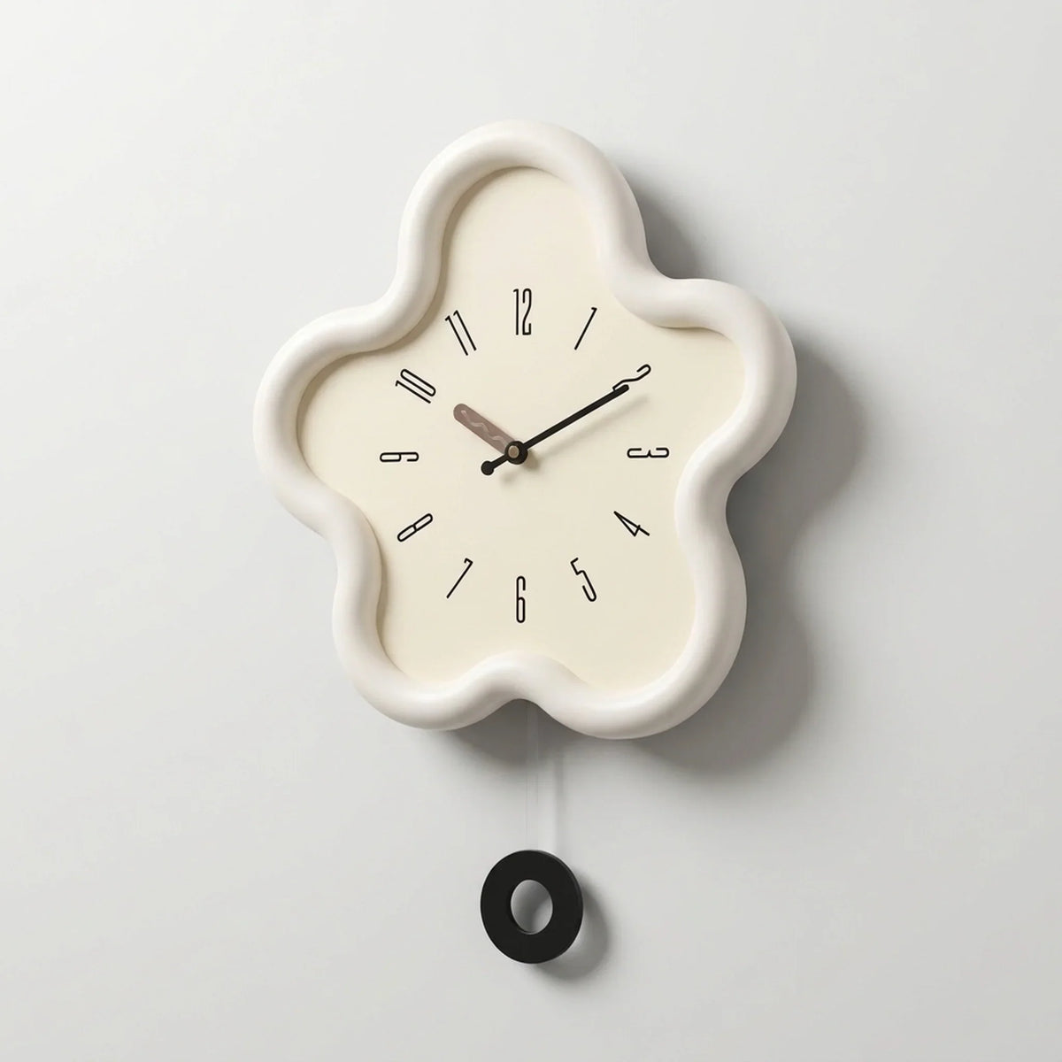 Pendulum Wall Clock 3D Flower Design Silent Movement