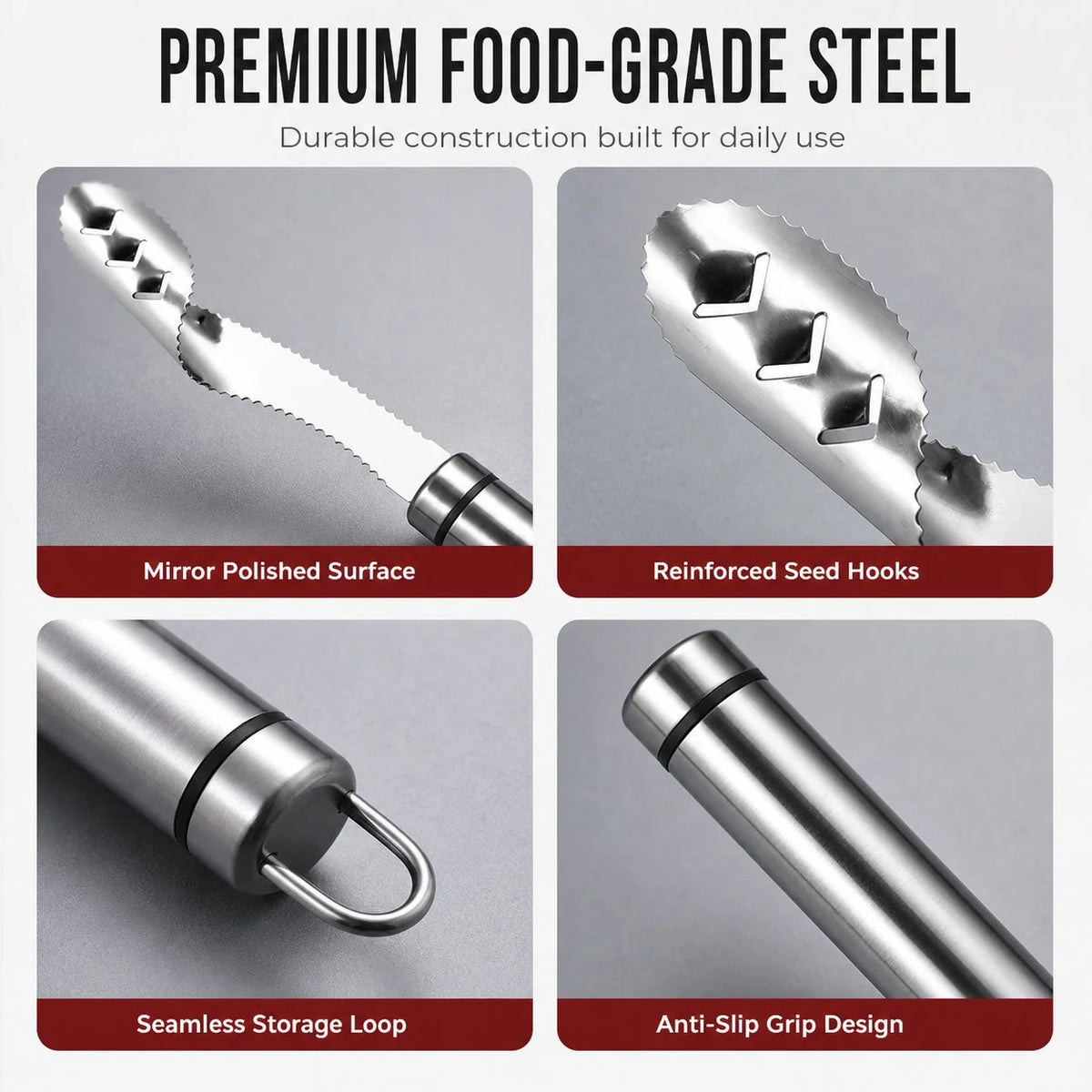 Pepper Corer Stainless Steel Serrated Blade One-Piece Design