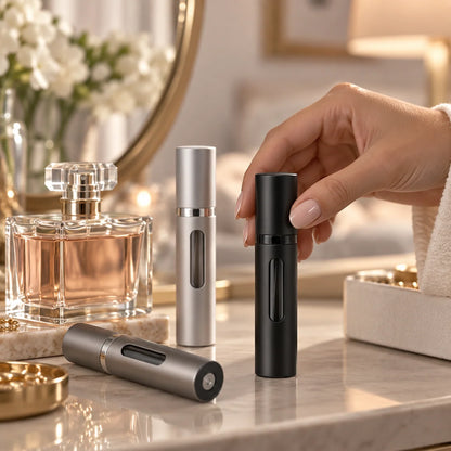 Perfume Atomizer Refillable Glass Travel Size Leak-Resistant Cap