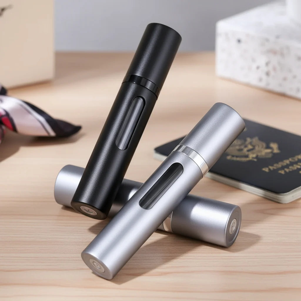 Perfume Atomizer Refillable Glass Travel Size Leak-Resistant Cap