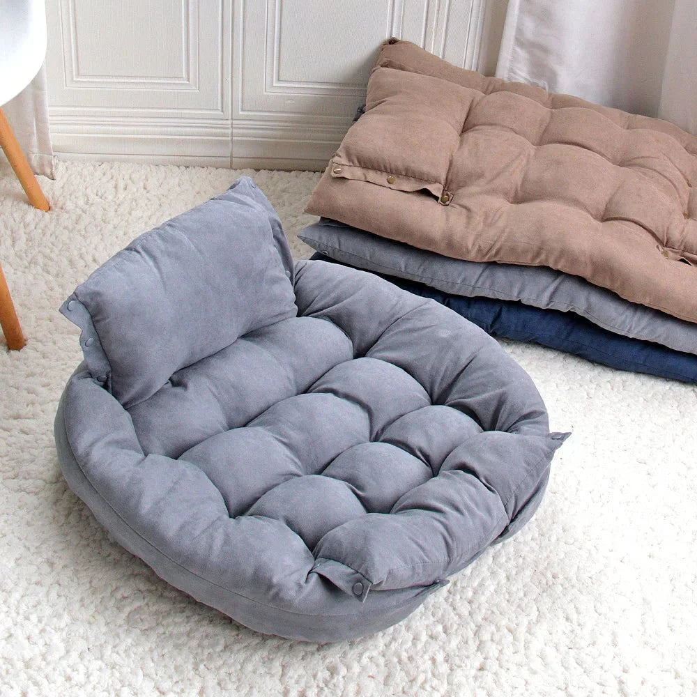 Pet Bed 3-in-1 Convertible Breathable Cotton & Machine Washable
