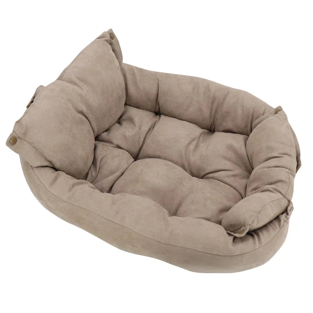 Pet Bed 3-in-1 Convertible Breathable Cotton & Machine Washable